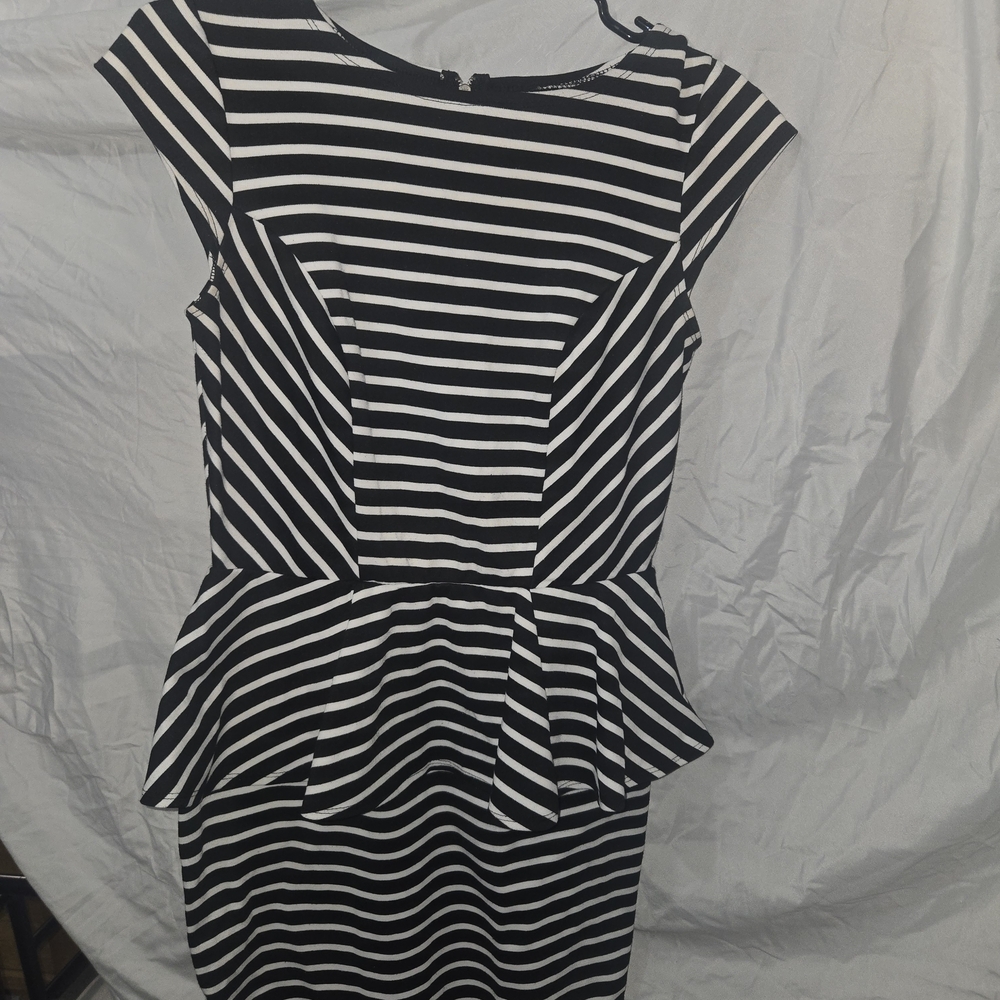 Mossimo Supply Co. Black and White Striped Mini Dress